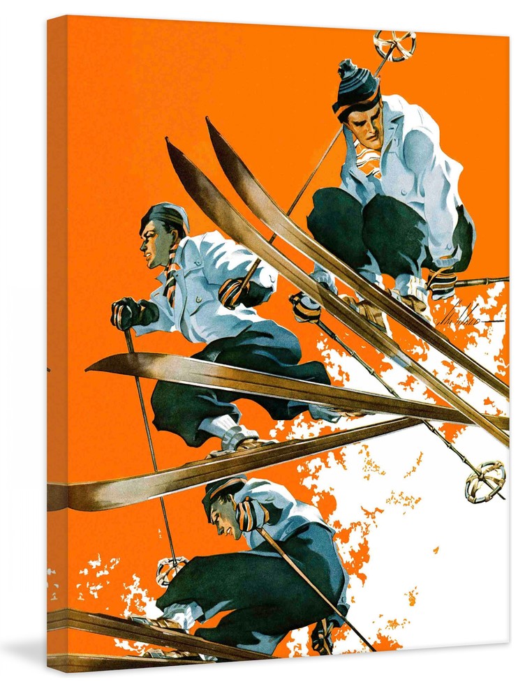 "Ski Jumpers" Painting Print on Canvas by Ski Weld