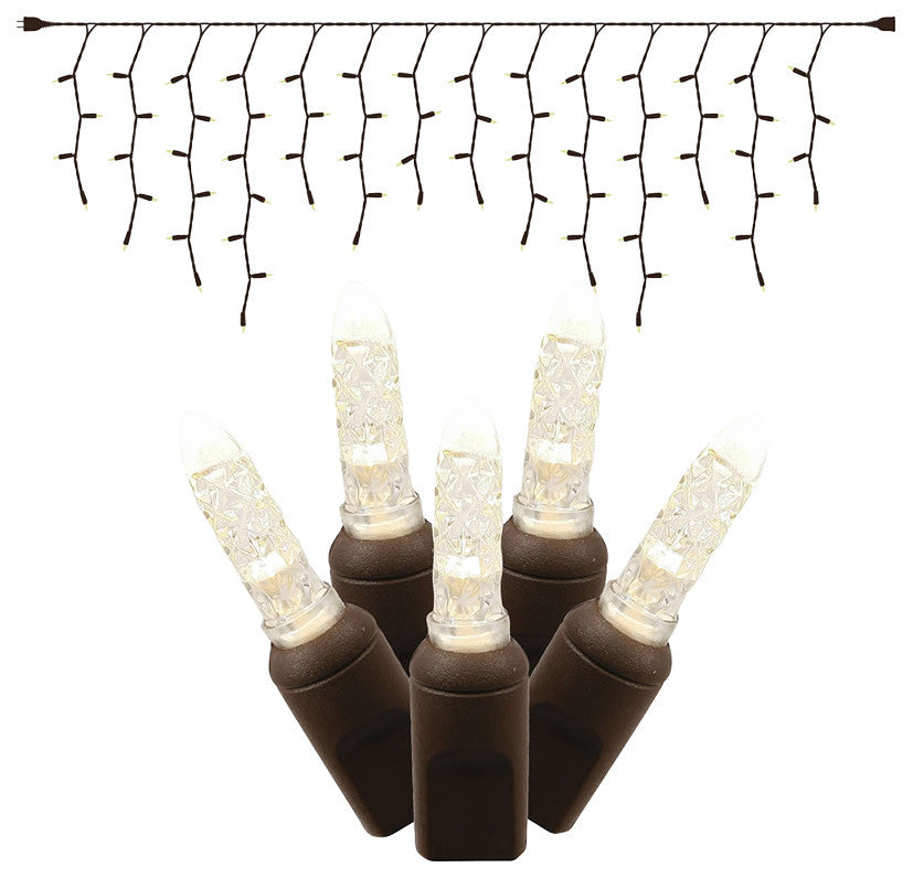 70Lt Led Wmwhite/Bw M5 Icicle Ec Set 9'L