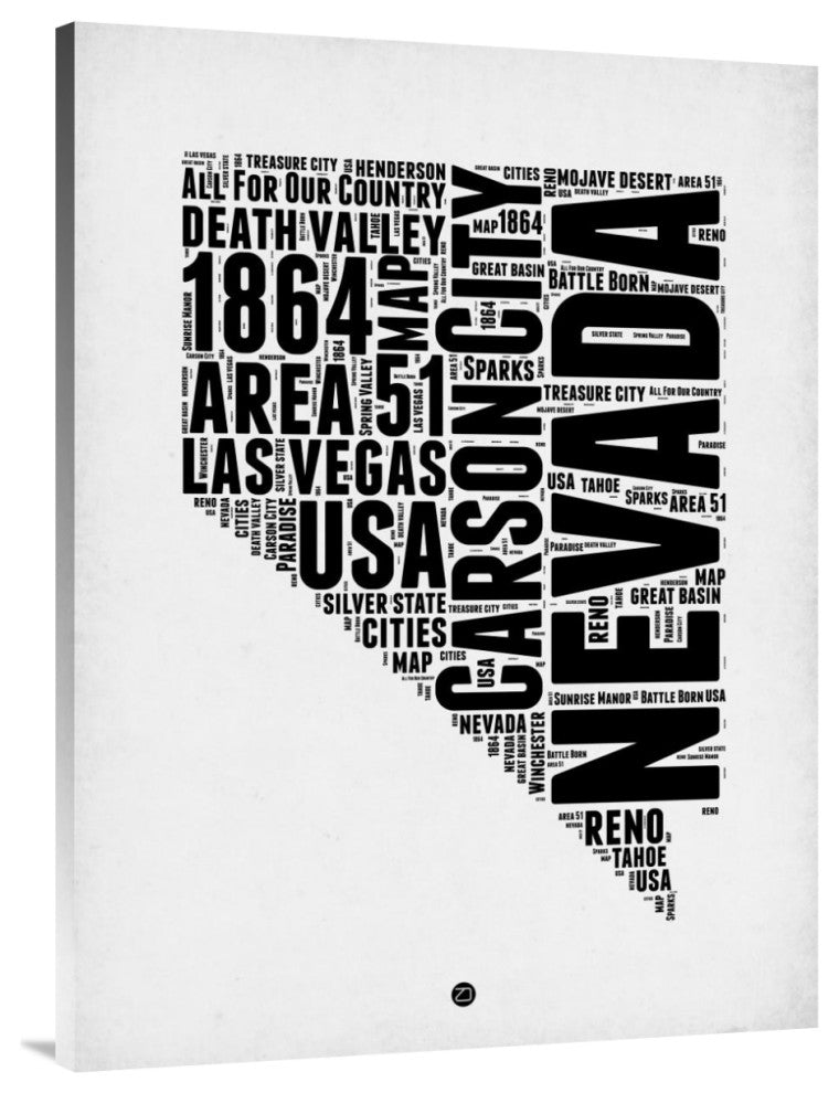 "Nevada Word Cloud 2" Fine Art Print