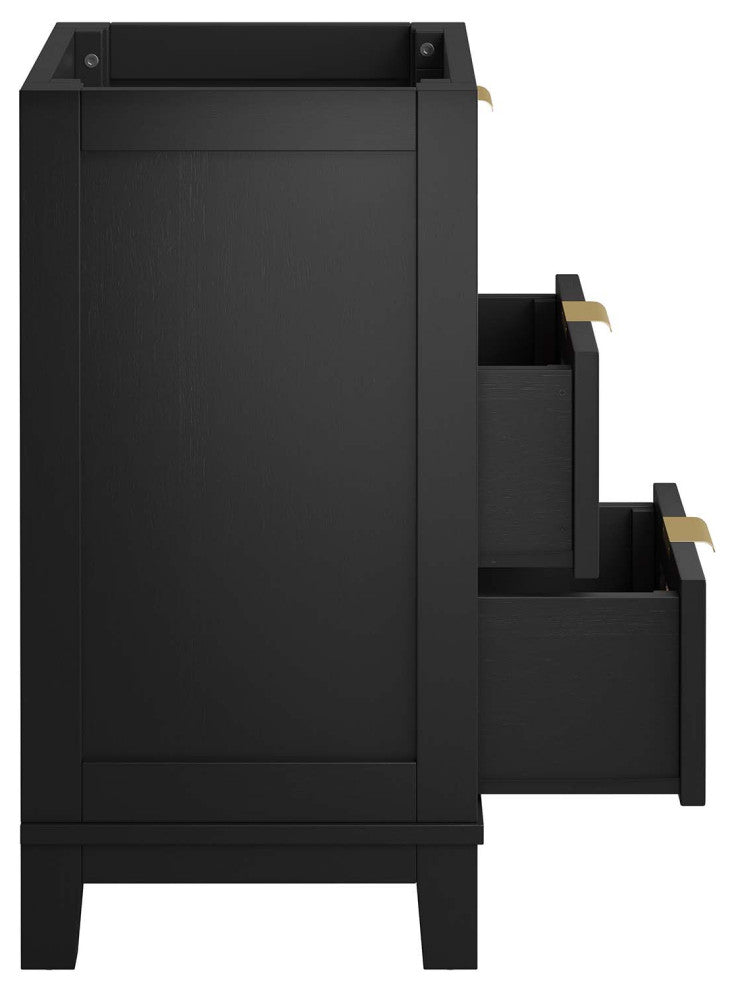 Dixie 24" Solid Wood Bathroom Vanity Cabinet, Sink Basin Not Included, Black