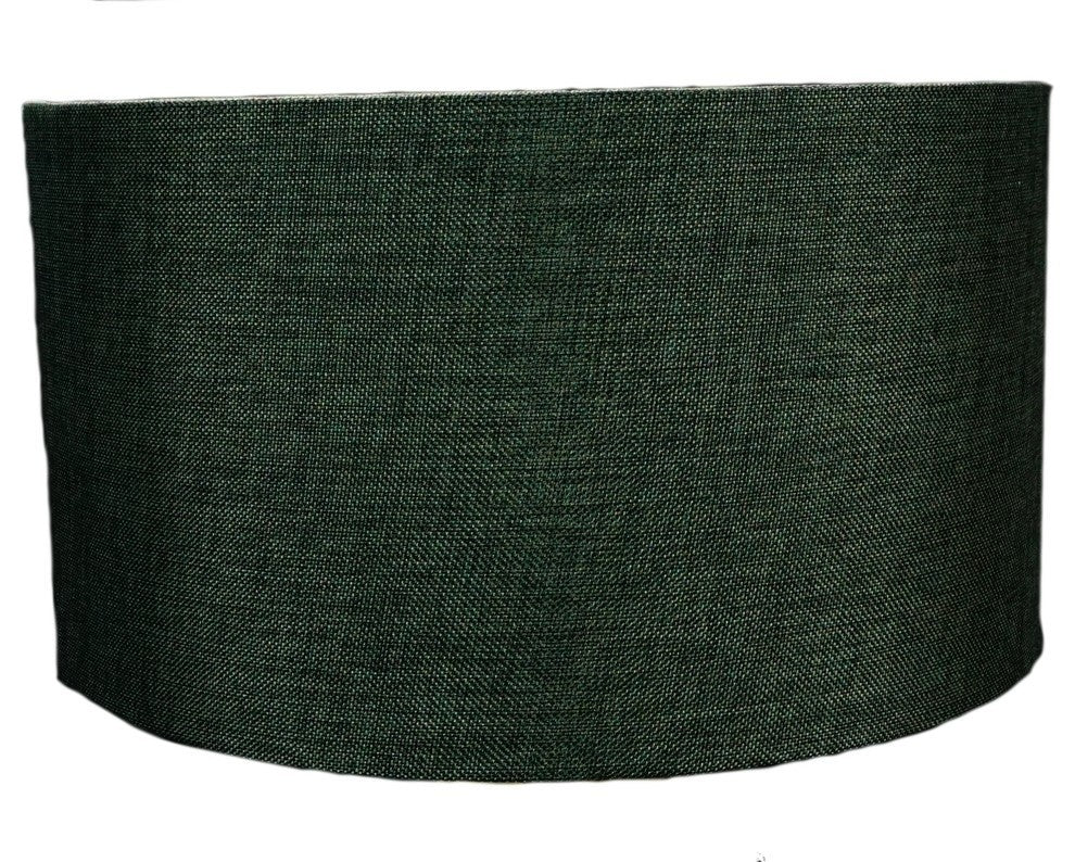 Shallow Drum Lampshade 18"x18"x10", Granite Gray Burlap
