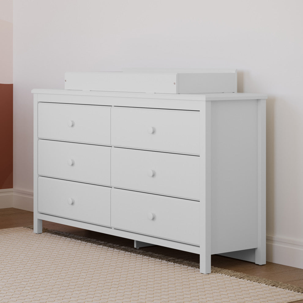 Storkcraft Alpine 6 Drawer Double Dresser, White