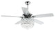 5 Blades Modern Crystal Ceiling Fan with LED Light and Remote Control