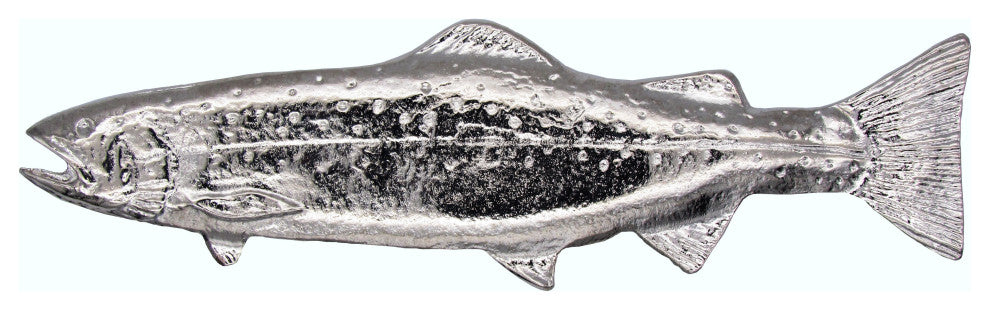 New Long Trout Left Face Cabinet Pull, Nickel