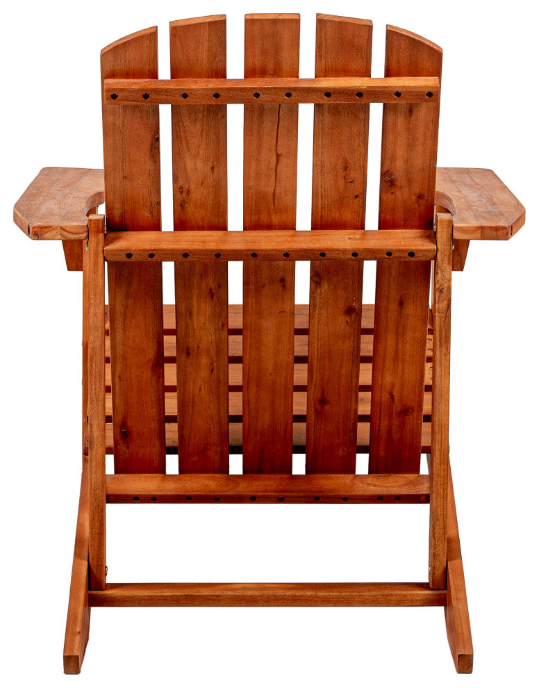 Westport Outdoor Patio Traditional Acacia Wood Adirondack Chair, Light Brown
