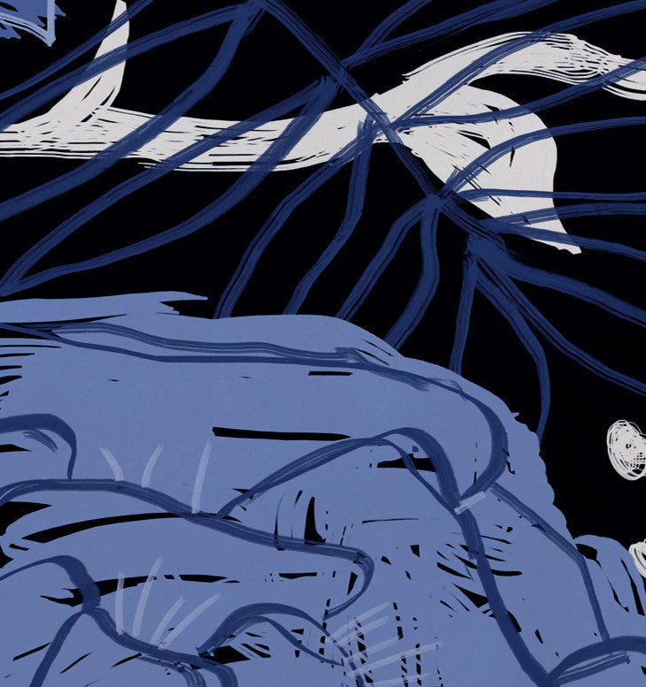 Flowers And Fronds Floral Print Placement, Peri, Set of 4