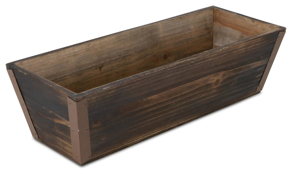 Distressed Wooden Ledge Planter, 12", 14"
