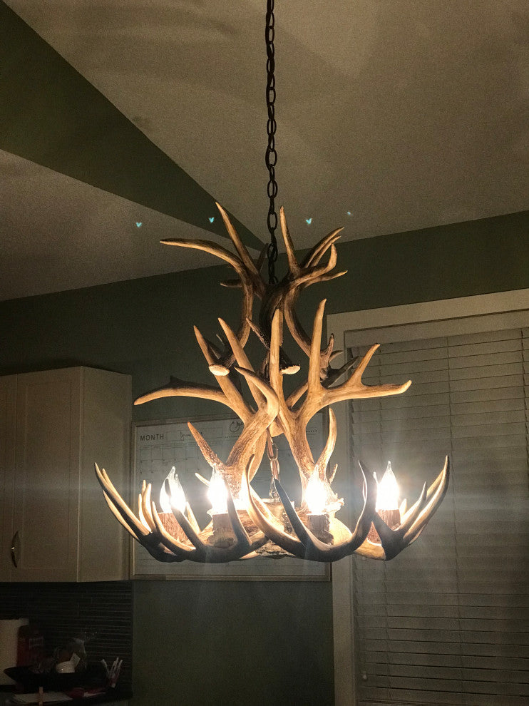 Whitetail Deer Cascade Antler Chandelier Light, Extra Large, No Shades