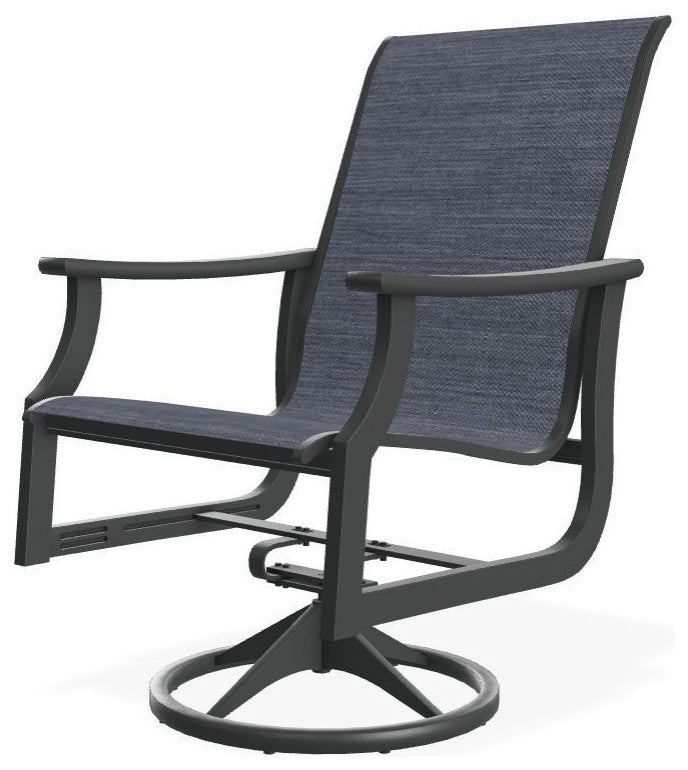 St. Catherine Sling Outdoor Swivel Rocker, Augustine Denim/Graphite