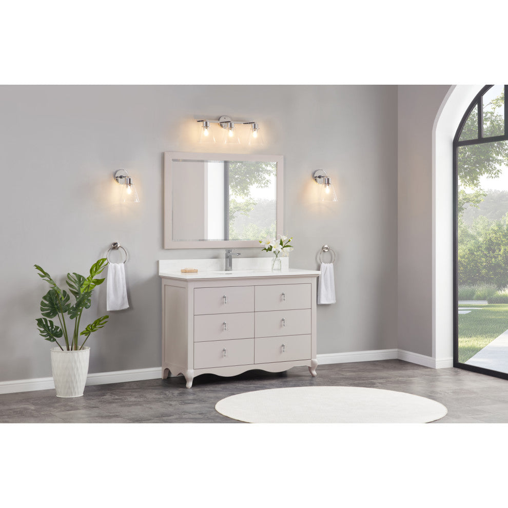 Legion Furniture WS2512 Series Bathroom Sink Vanity, Dreamy White, 48", Artificial Stone Top, Single Sink