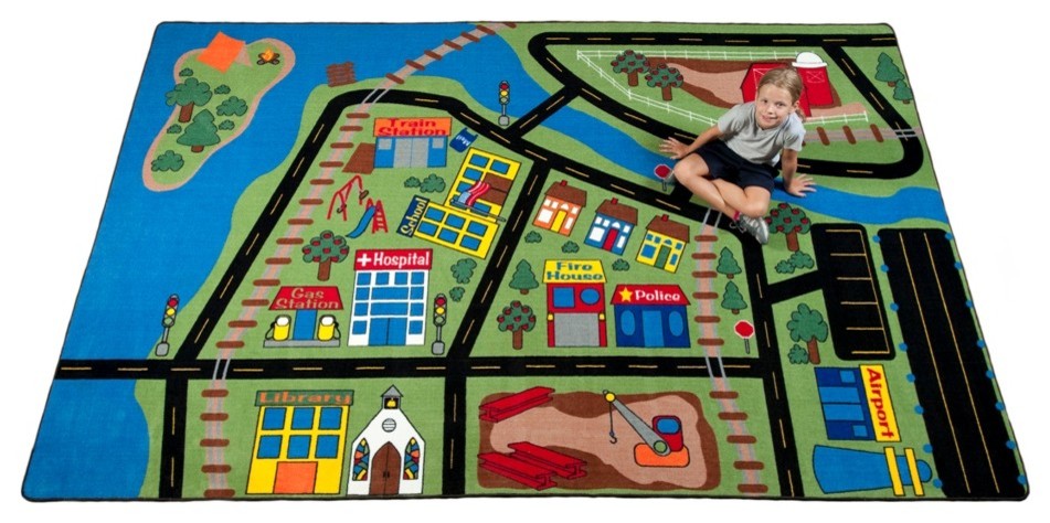 Total Transportation Play Town Rug