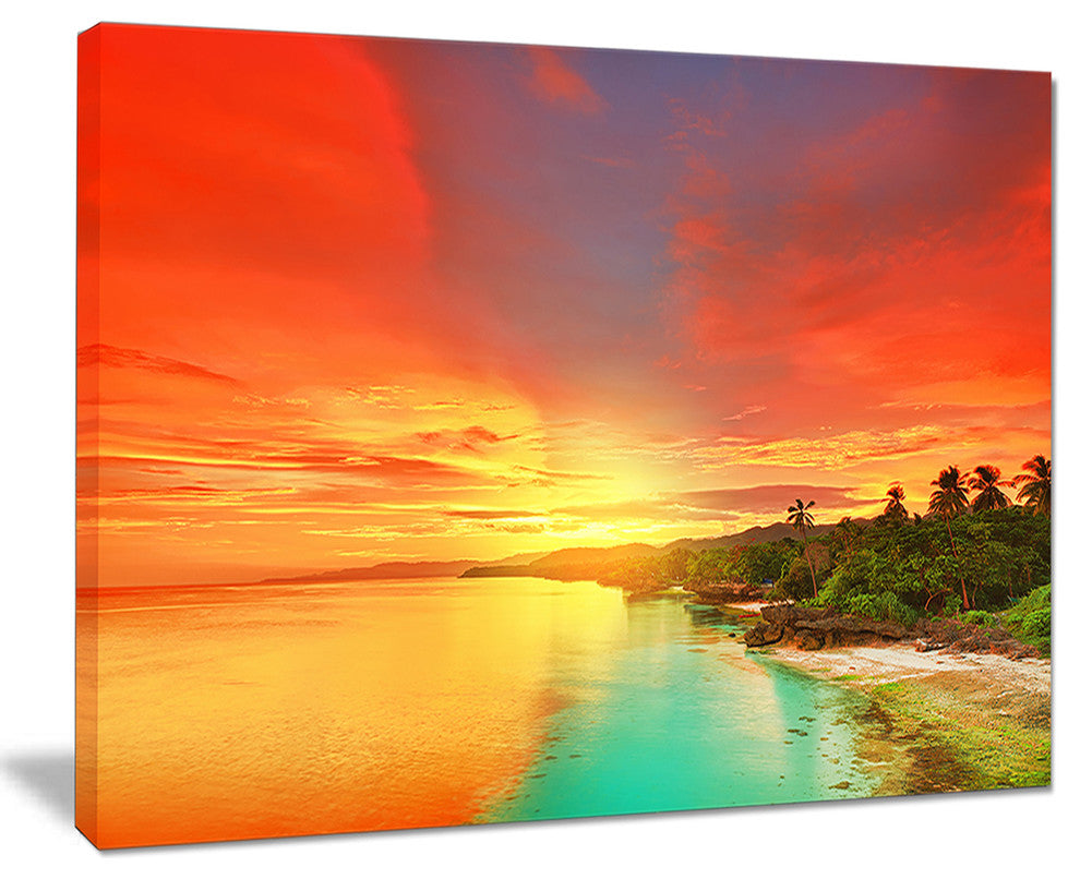 "Beautiful Coastline in Philippines" Seascape Art Canvas, 40"x30"