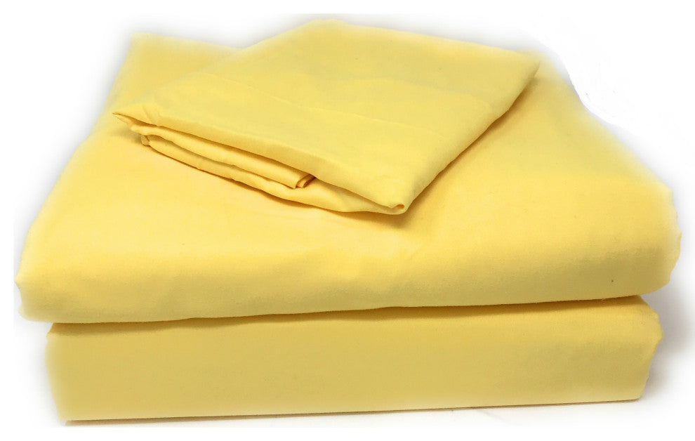 Tache Solid Gold Sunny Yellow Bed Sheet Set, California King