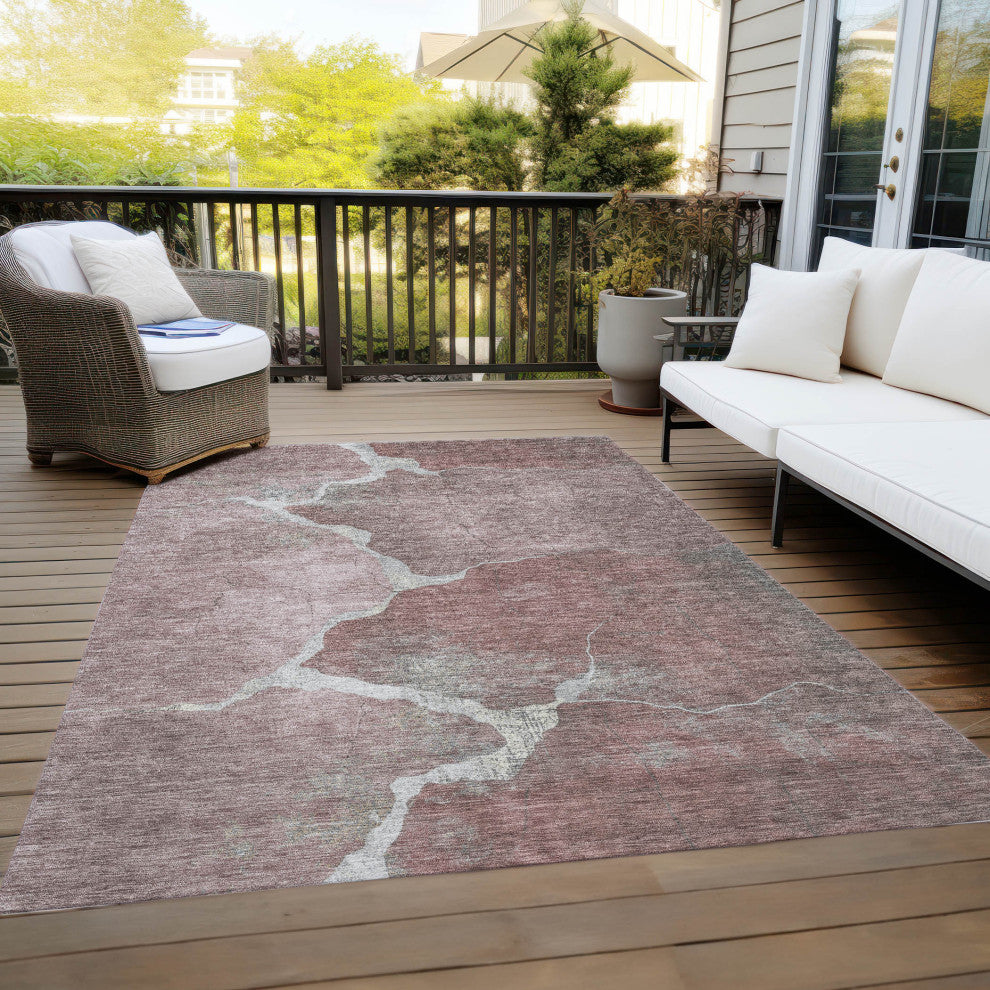 Machine Washable Indoor/Outdoor Chantille ACN1889 Mauve 2'6" x 3'10" Rug