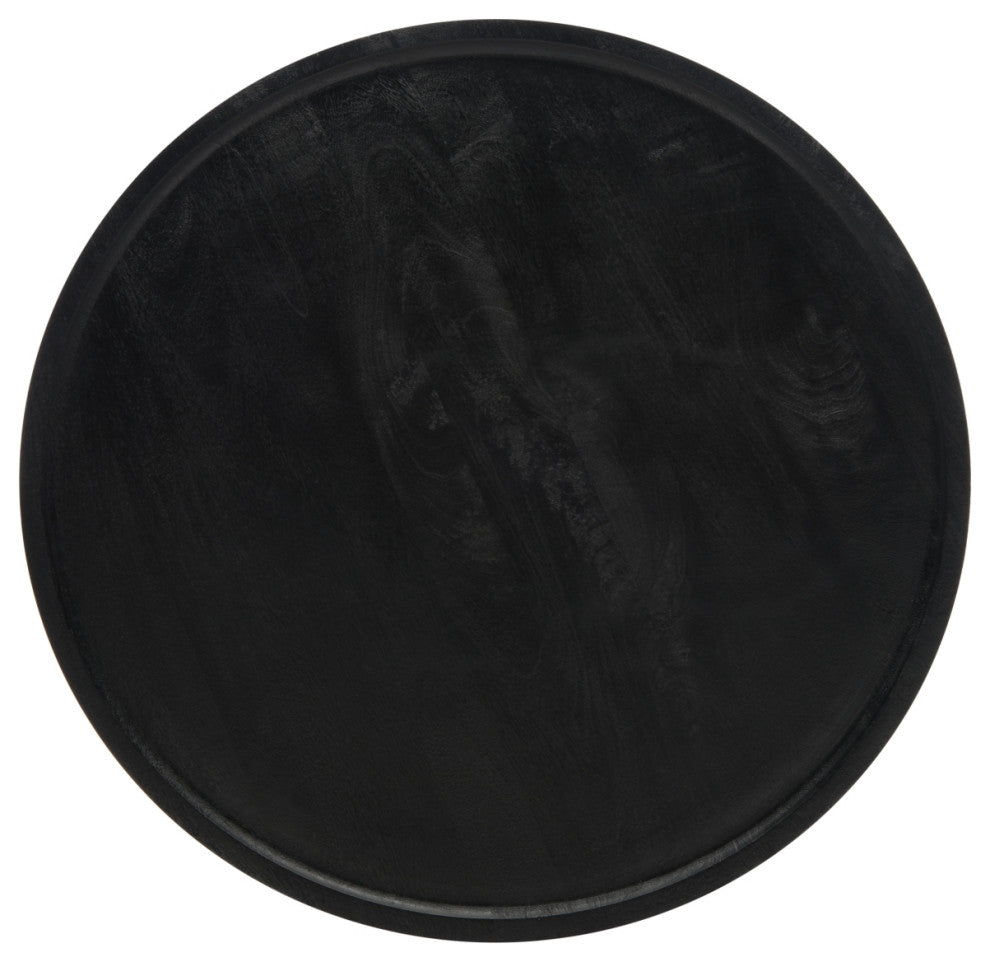 Safavieh Couture Hope Round Wood Coffee Table, Black