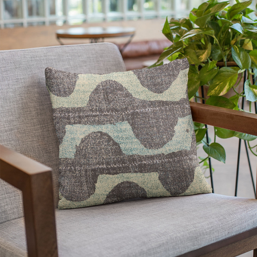 Plutus Blue Shores Stripe Luxury Throw Pillow, 22"x22"