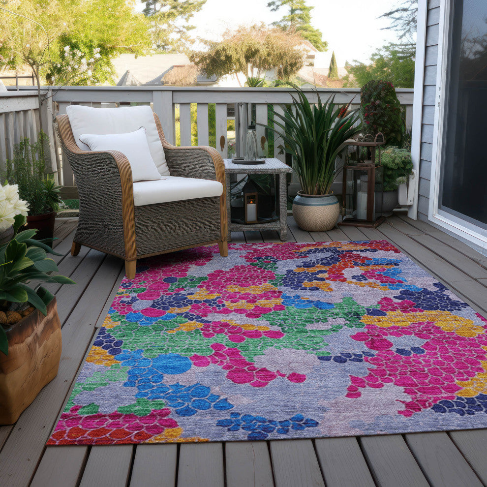 Machine Washable Indoor/Outdoor Chantille ACN1906 Blush 5' x 7'6" Rug