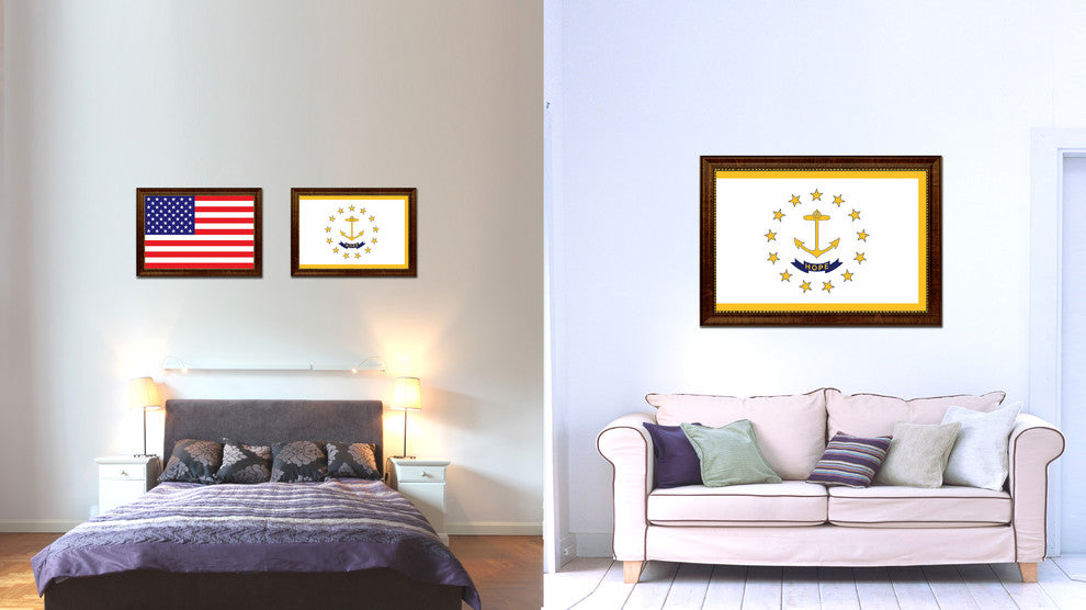 Rhode Island State Flag Canvas Print, 19"x27"