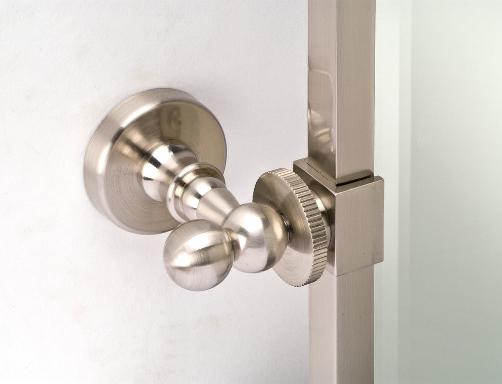 Afina Radiance Gear Tilt Beveled Mirror With Trim, Satin Nickel, Round 24"