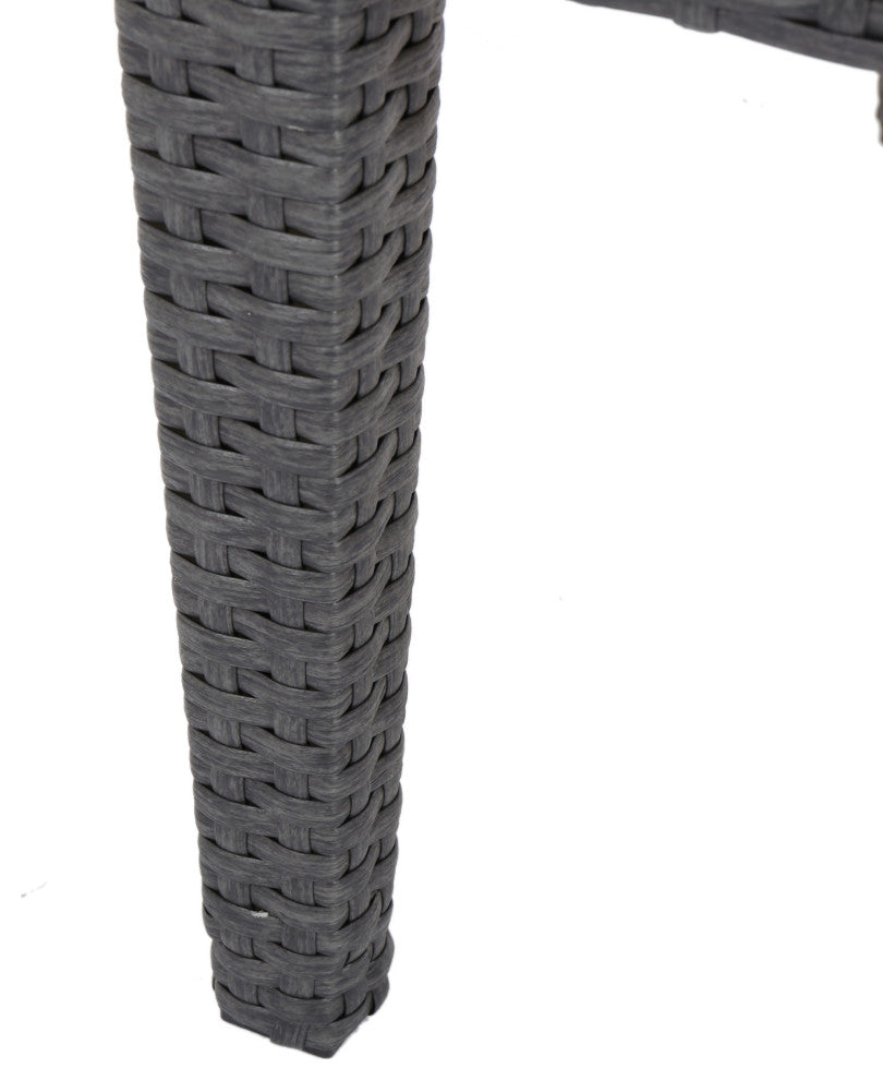 GDF Studio Jermaine Outdoor Gray Wicker Accent Table