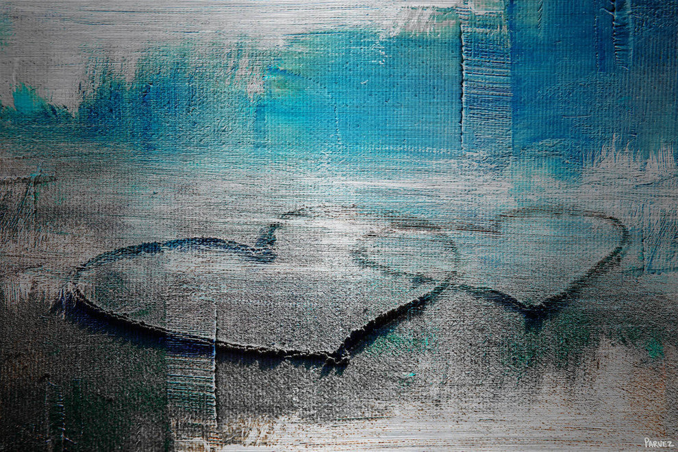 "Hearts Connected" Painting Print on Brushed Aluminum, 45"x30"