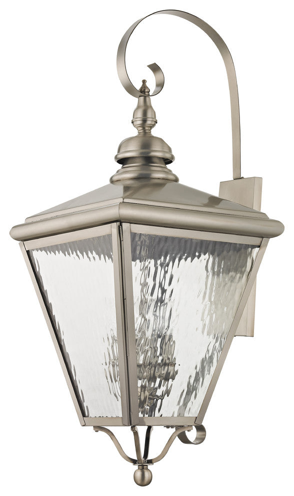 Livex 2036-91 4-Light Outdoor Wall Lantern, Brushed Nickel