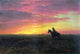 Albert Bierstadt on the Plains, Sunset Premium Canvas Print