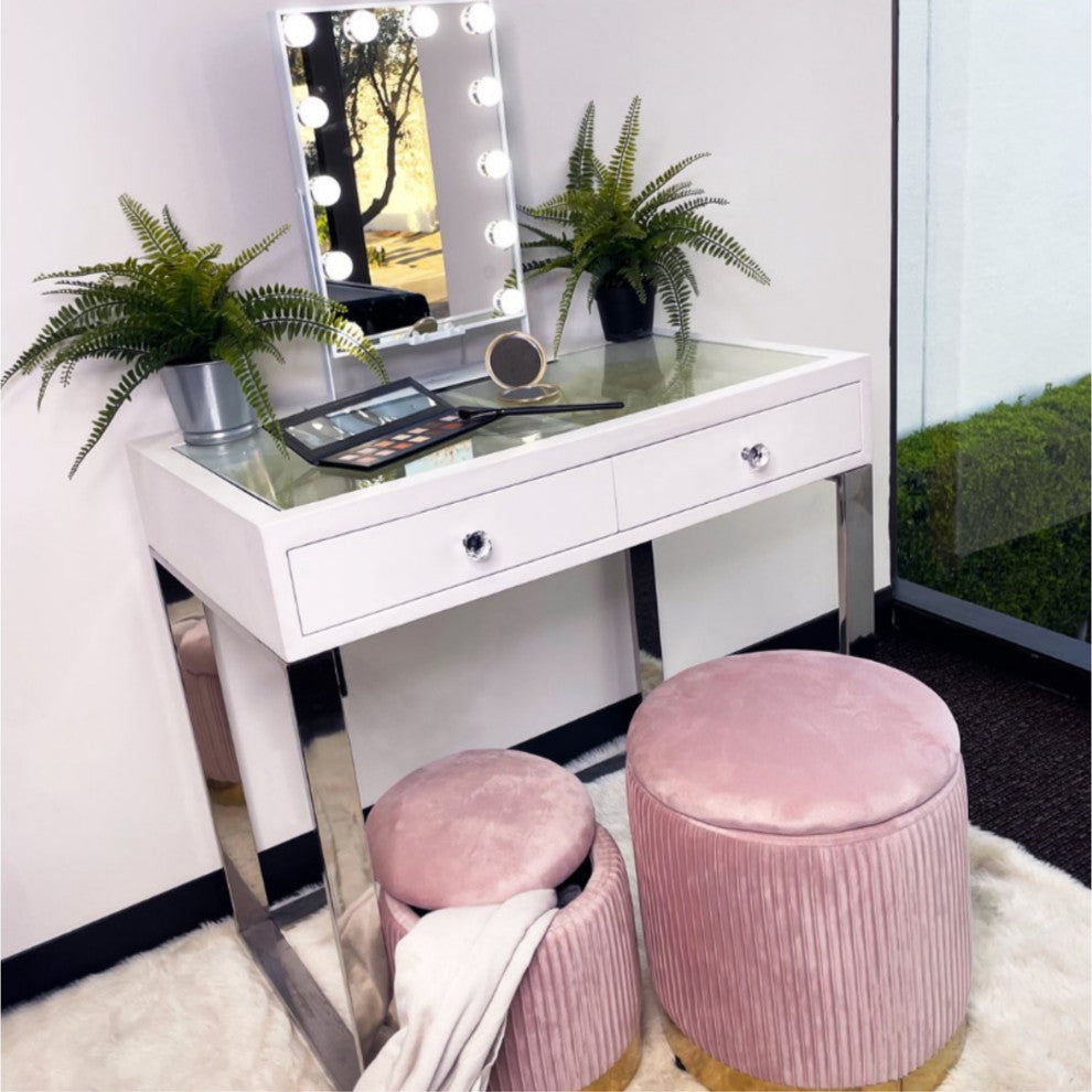 Hollywood Tri Tone XL LED Makeup Mirror with 360 Degree Swivel, White