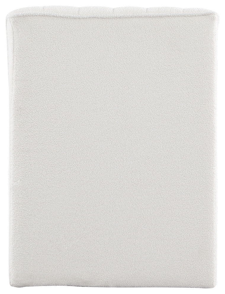 Orian Teddy Fabric Upholstered Chaise, Cream