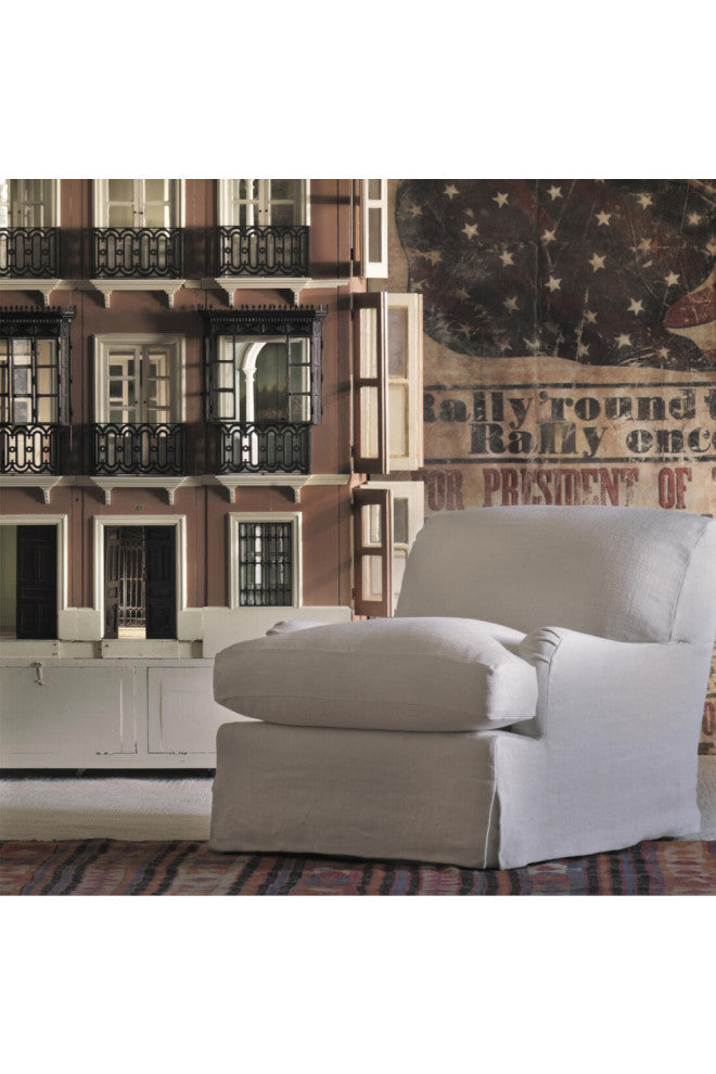 Linen Covered Lounge Chair, Andrew Martin Lady May