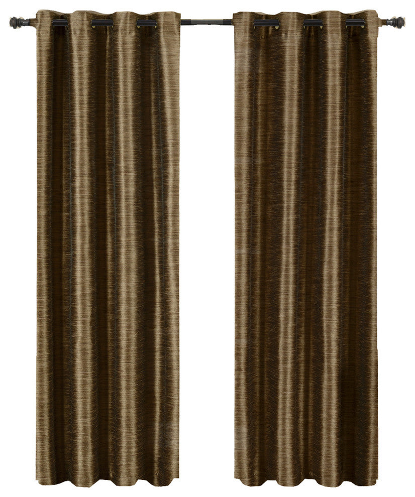 Geneva Energy Saving Grommet Curtain, Coffee, 104"x96", Set of 2