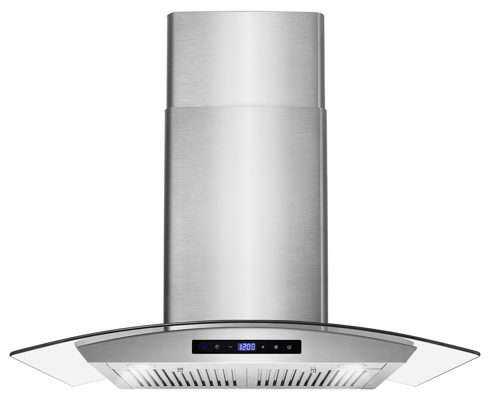 30 in. Ductless Wall Mount Range Hood in Stainless Steel, Soft Touch Controls