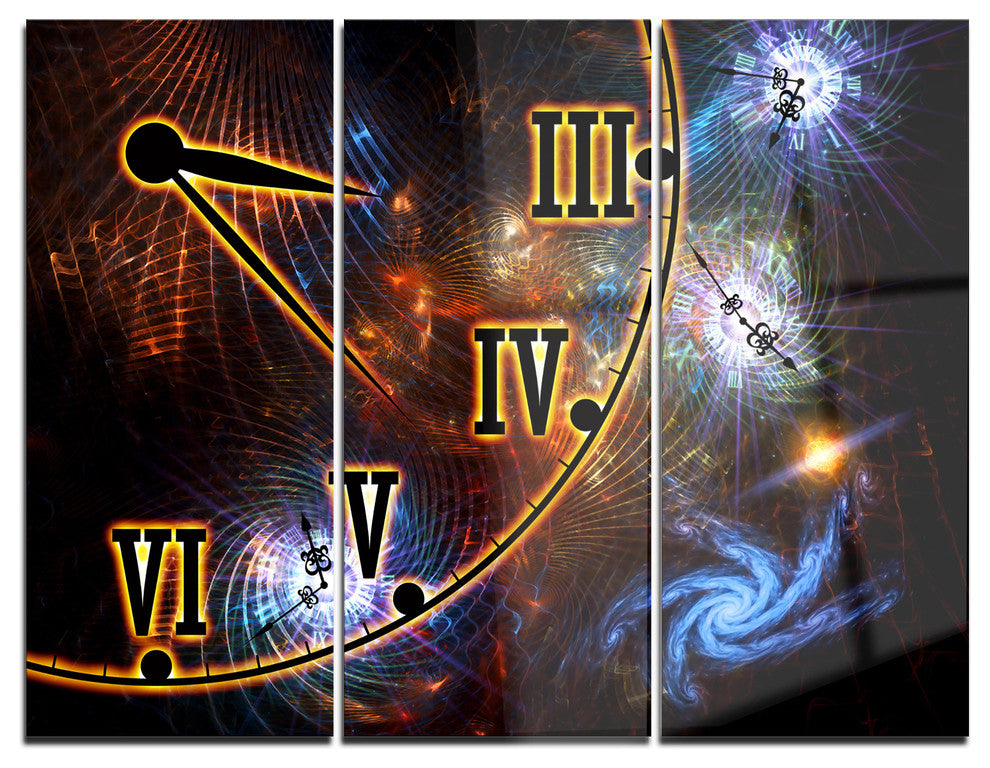 "Fabric of Space and Time" Digital Metal Wall Art, 3 Panels, 36"x28"