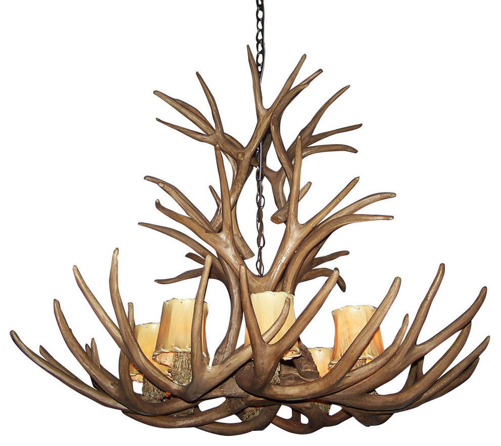 Reproduction Antler 16 Antler Mule Deer Cascade Chandelier Light, RL-4