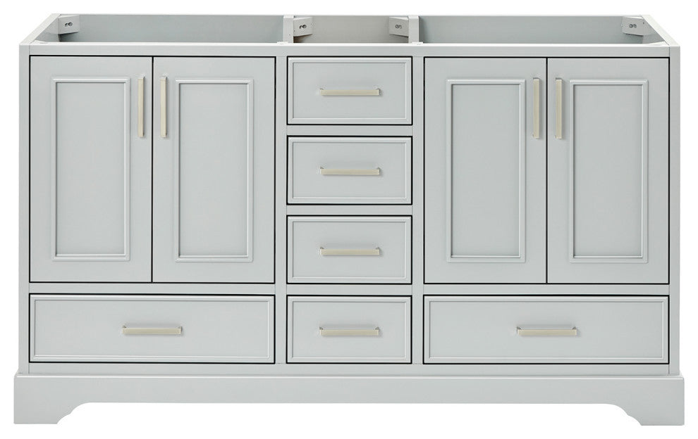 Ariel Stafford 60" Double Sink Bathroom Vanity Base, Gray