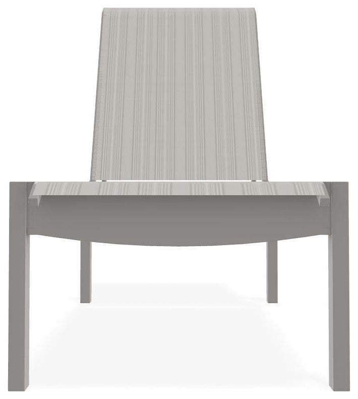 Leeward Sling Stackable Outdoor Chaise Lounge, Harbor/Warm Gray