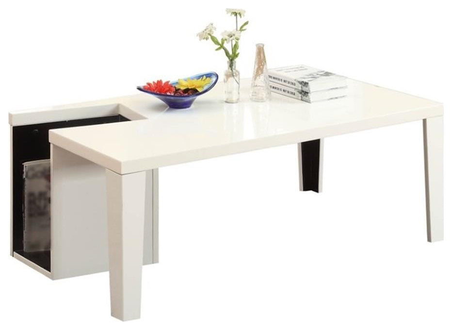 Furniture of America Lucio Contemporary Wood Coffee Table with Storage in White