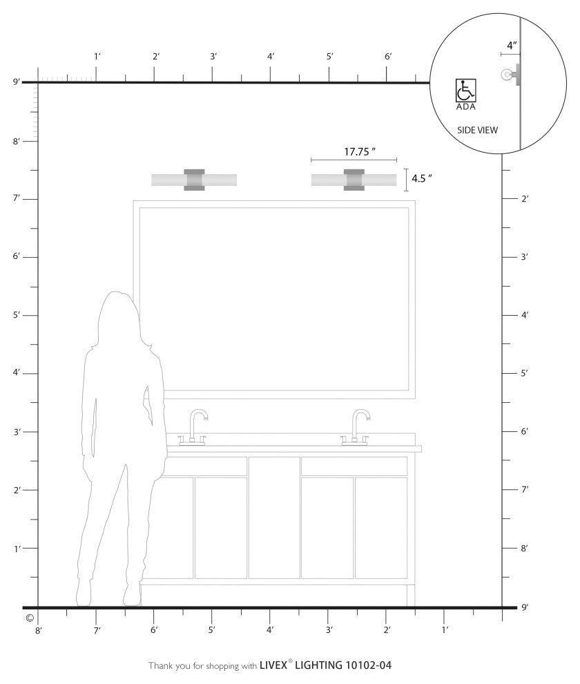 Livex Lighting Black ADA 2-Light Vanity Sconce