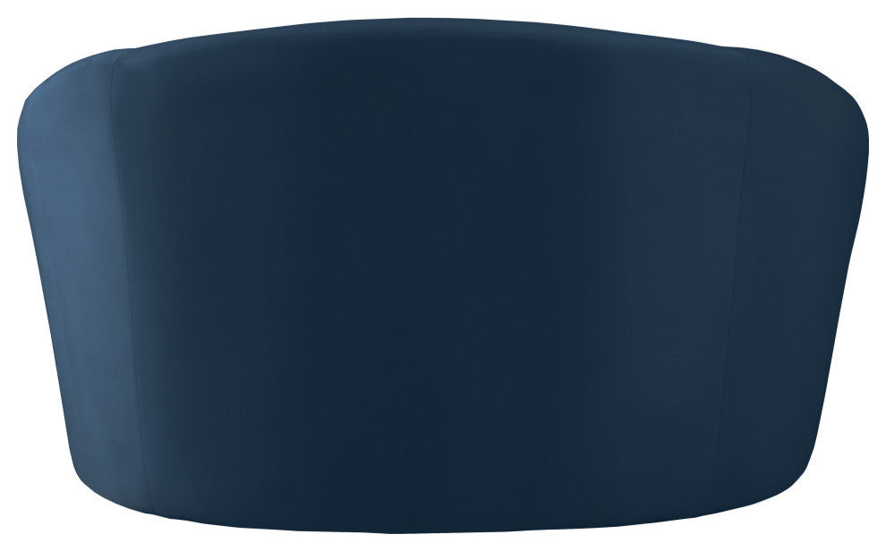 Riley Velvet Upholstered Rounded Chair, Navy