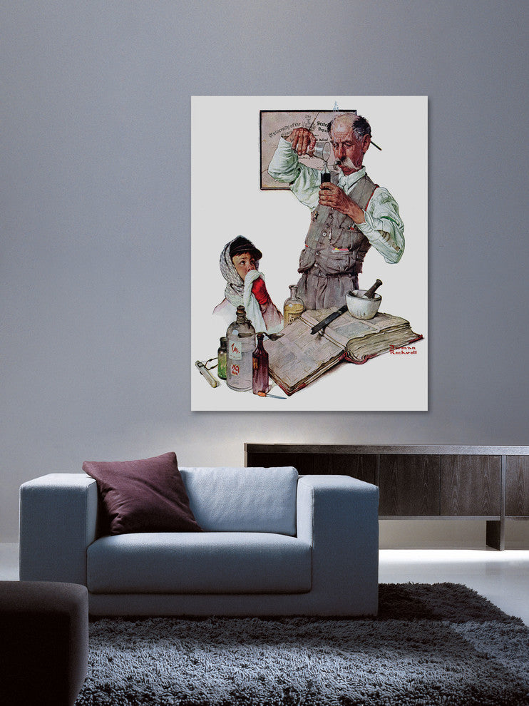"Pharmacist" Painting Print on Canvas by Norman Rockwell