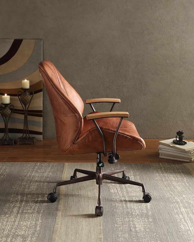 Hamilton Top Grain Leather Office Chair, Coffee, Cocoa
