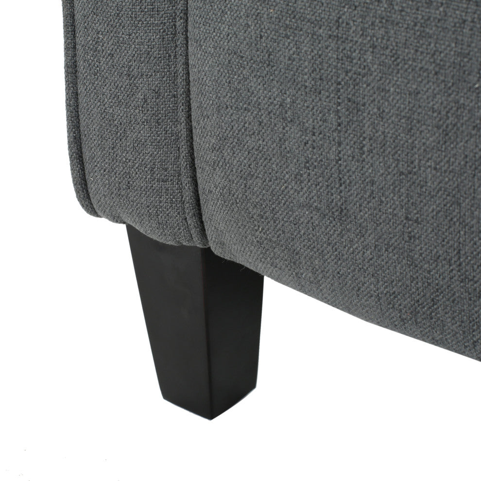 GDF Studio Charlene Traditional Fabric Recliner Chair, Charcoal