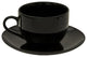 Coupe Coupe Cup and Saucer, Set of 6, Black