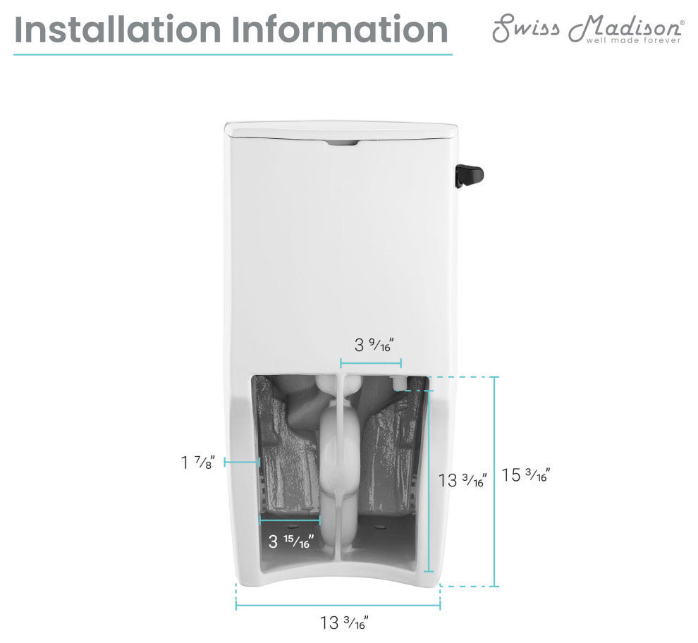 St. Tropez One Piece Elongated Toilet Side Flush, Black Hardware