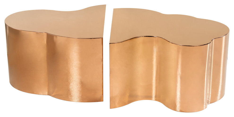 Luca Coffee Table, Rose Gold, 2-Piece Set