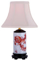 Orange and White Foo Dog Porcelain Vase Table Lamp 15"