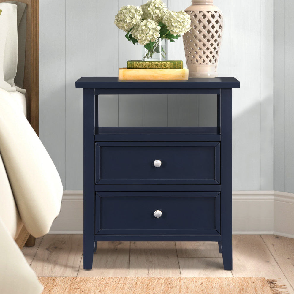 Walker Midnight Blue 2 Drawer Nightstand