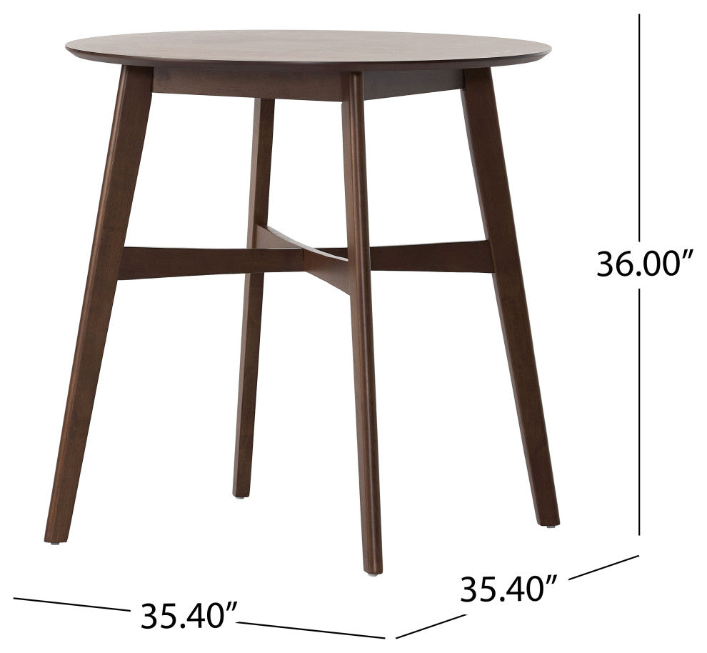 GDF Studio Helen Wood Finish Wood Counter Height Dining Table, Walnut