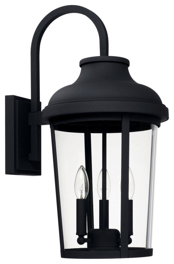 Dunbar 3 Light Outdoor Wall Lantern, Black