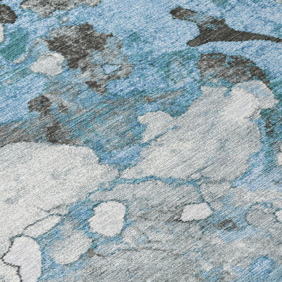 Machine Washable Indoor/Outdoor Chantille ACN1909 Blue 2'3" x 7'6" Runner Rug